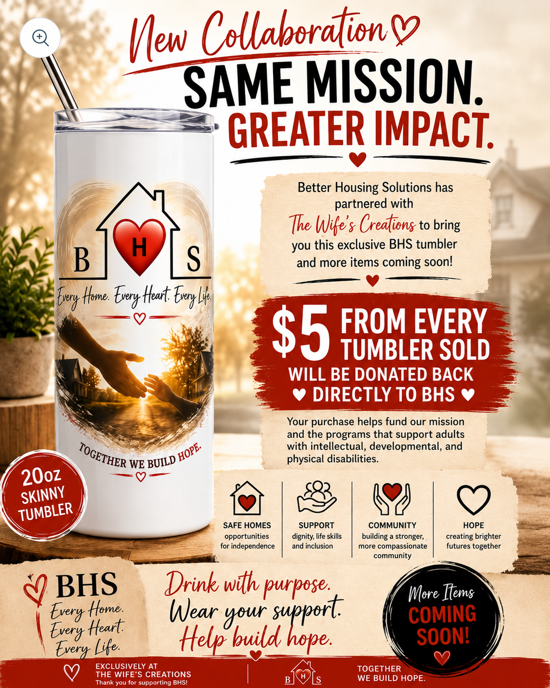 BETTER HOUSING SOLUTIONS 20 oz TUMBLERS
