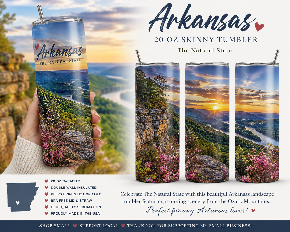 Arkansas Natural State Overlook — 20 oz Skinny Tumbler