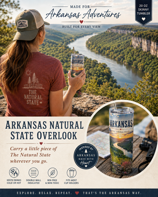 Arkansas Natural State Overlook — 20 oz Skinny Tumbler