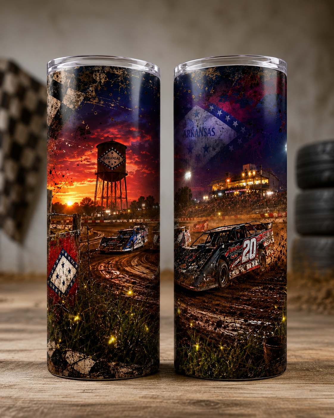 Arkansas Dirt Track Nights 20 oz Skinny Tumbler