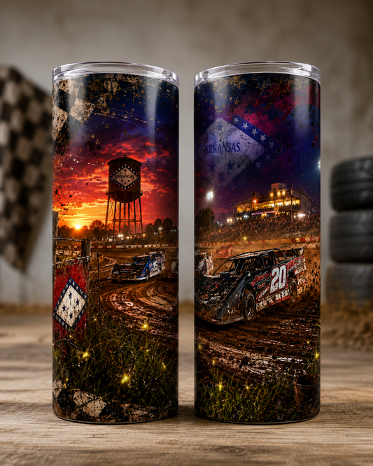 Arkansas Dirt Track Nights 20 oz Skinny Tumbler