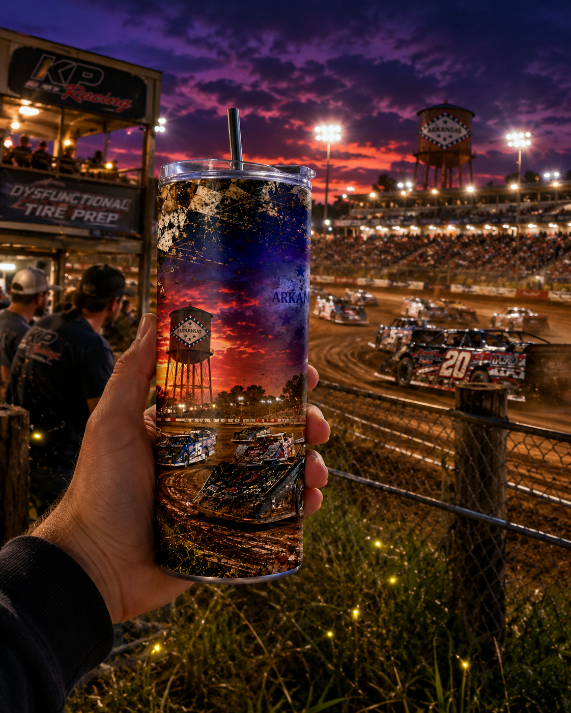 Arkansas Dirt Track Nights 20 oz Skinny Tumbler