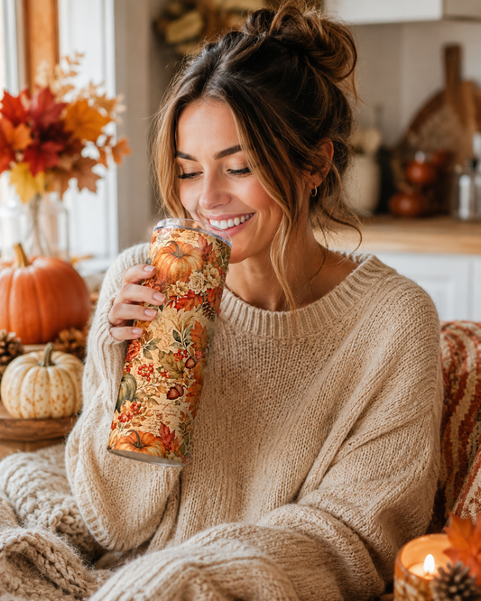 Vintage Autumn Harvest 20 oz Skinny Tumbler